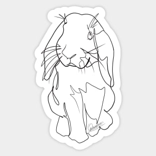 Lop Rabbit Black Lineart Sticker